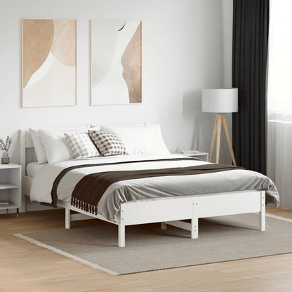 Letto senza Materasso Bianco 120x200 cm Legno Massello di Pino - homemem39