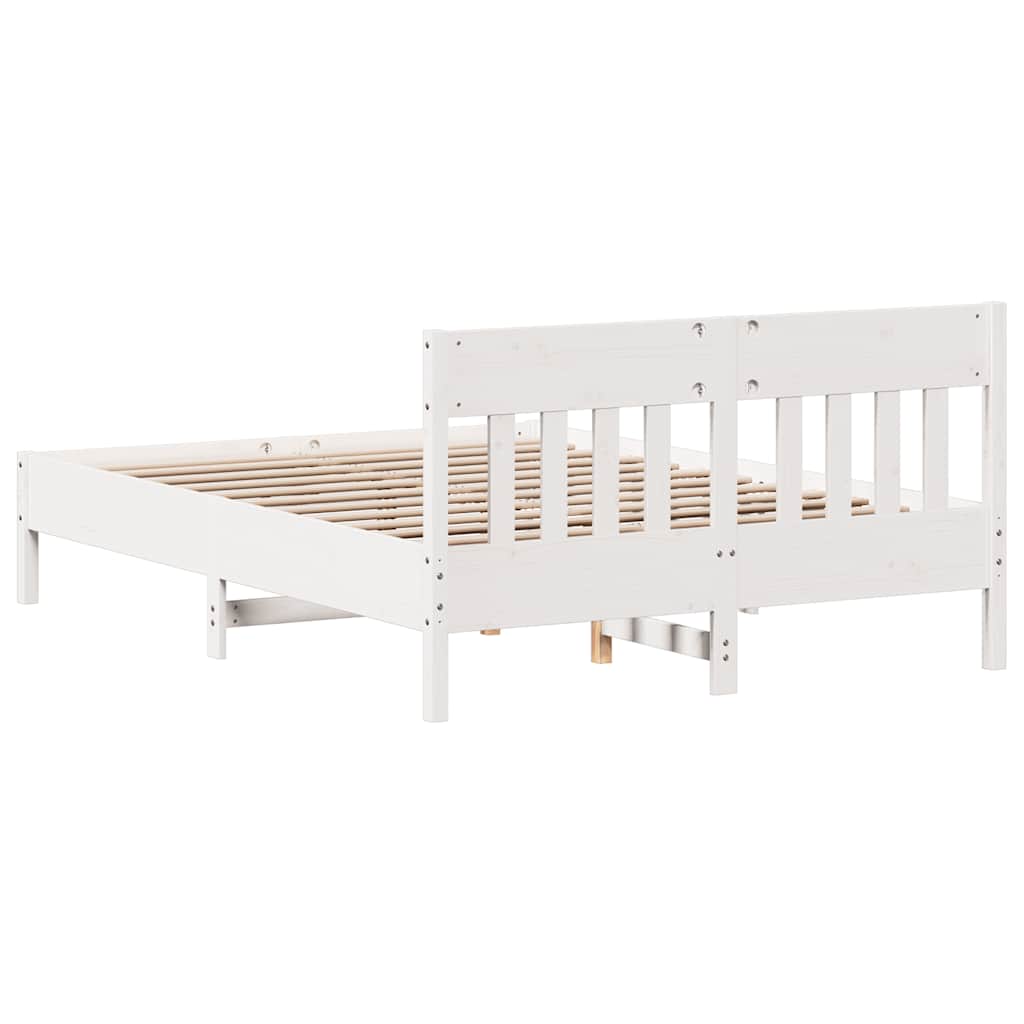 Letto senza Materasso Bianco 120x200 cm Legno Massello di Pino | homemem39