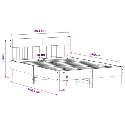 Letto senza Materasso Bianco 120x200 cm Legno Massello di Pino | homemem39