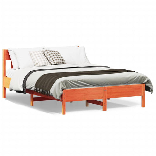 Letto senza Materasso Marrone Cera 120x200 cm in Legno di Pino | homemem39
