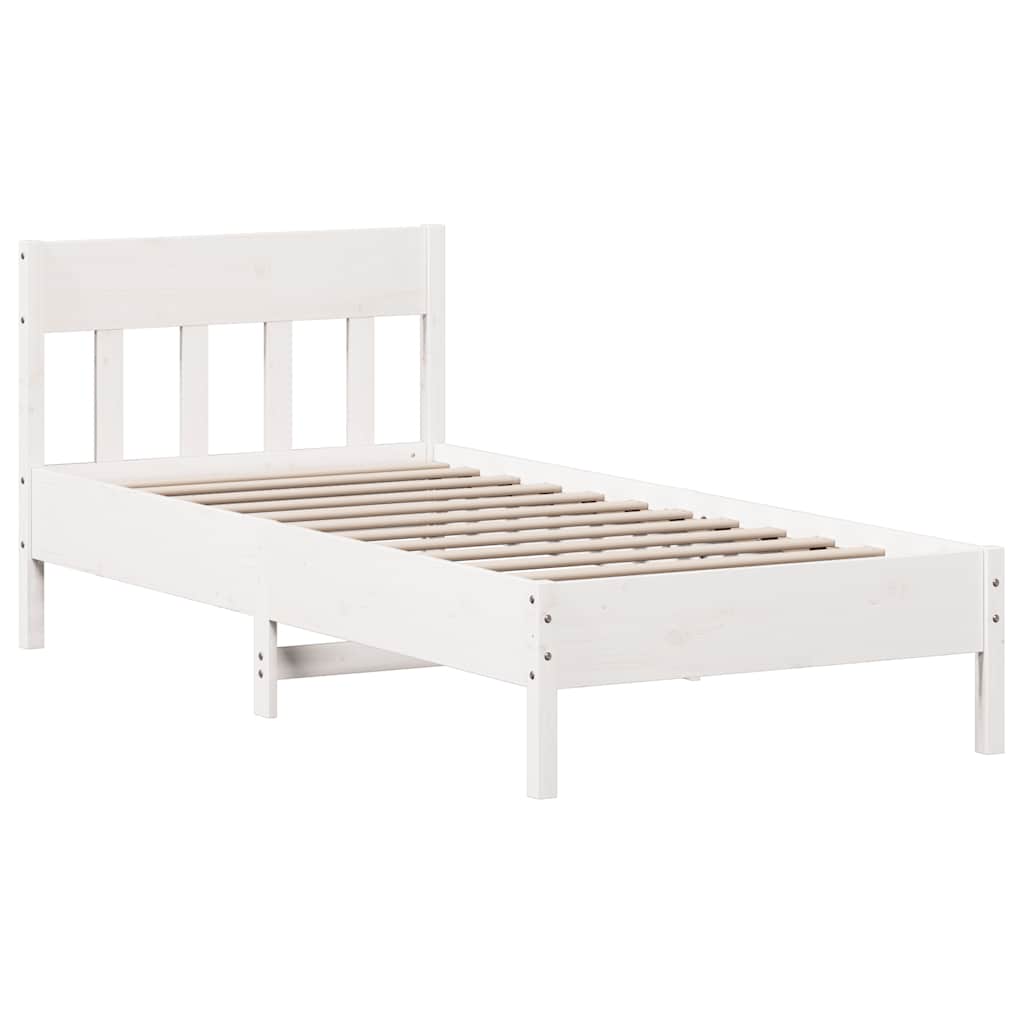 Giroletto senza Materasso Bianco 100x200 cm Legno Massello Pino | homemem39