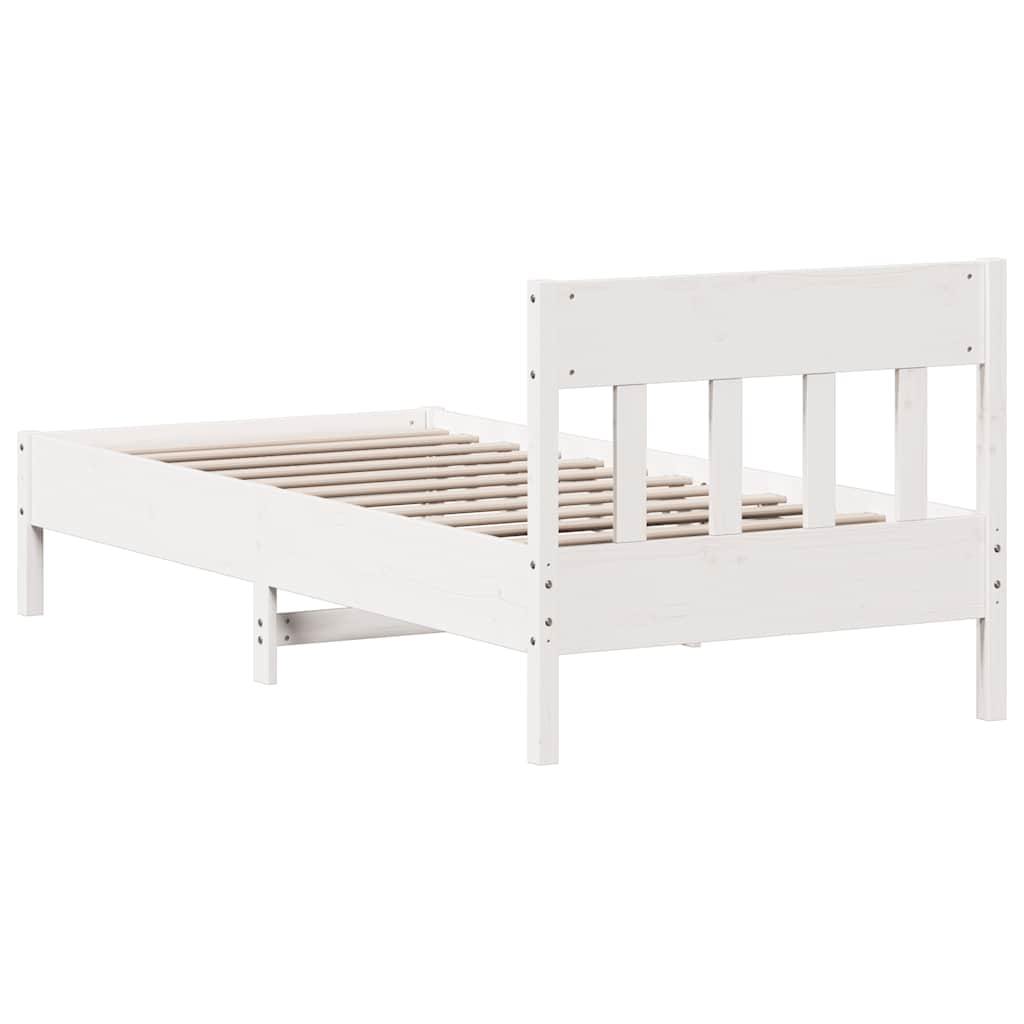 Giroletto senza Materasso Bianco 100x200 cm Legno Massello Pino | homemem39