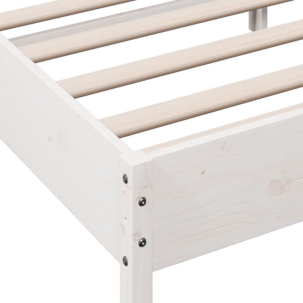 Giroletto senza Materasso Bianco 100x200 cm Legno Massello Pino | homemem39