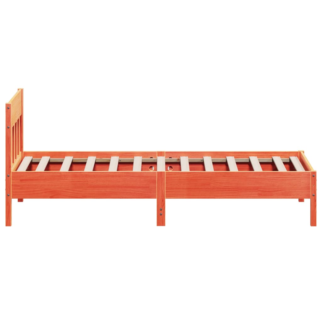 Letto senza Materasso Marrone Cera 100x200 cm in Legno di Pino | homemem39