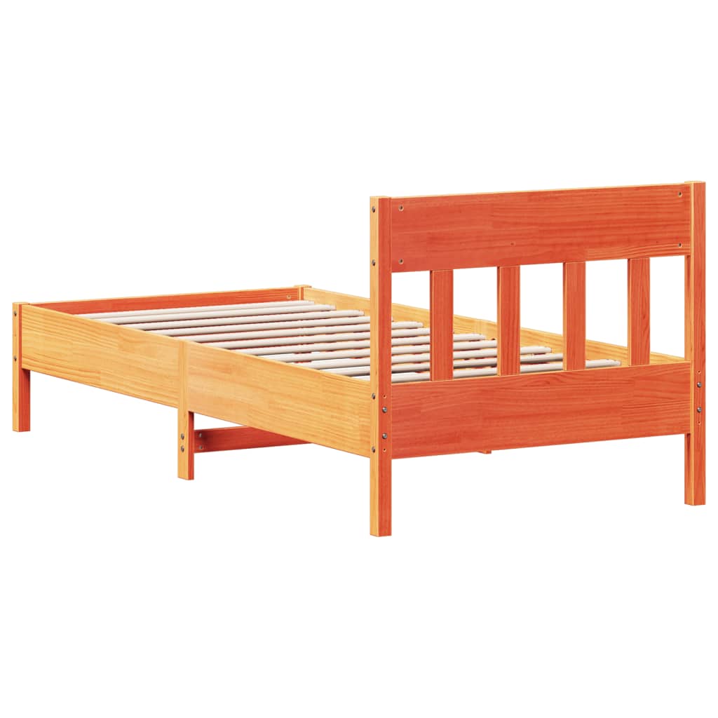 Letto senza Materasso Marrone Cera 100x200 cm in Legno di Pino | homemem39