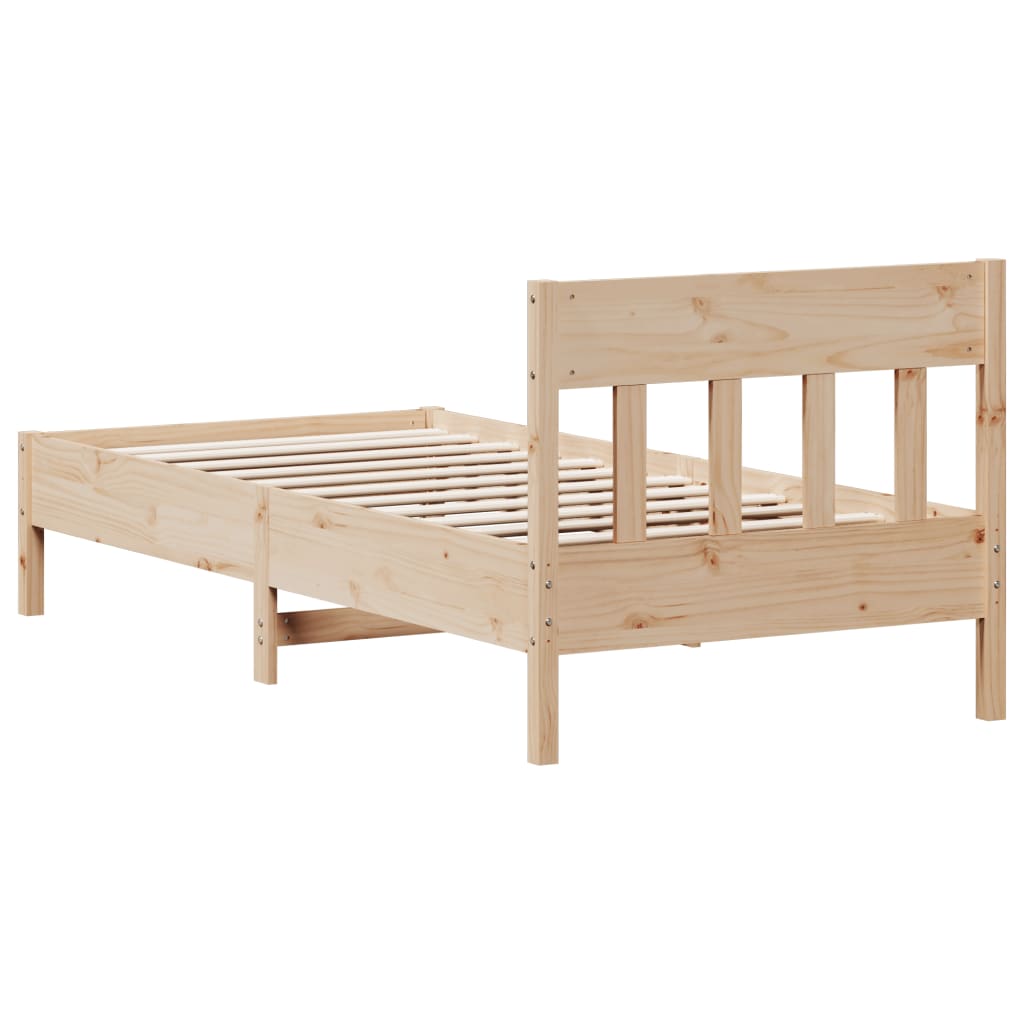 Letto senza Materasso 90x200 cm in Legno Massello di Pino - homemem39