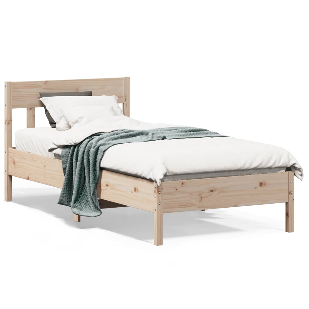 Letto senza Materasso 90x200 cm in Legno Massello di Pino - homemem39