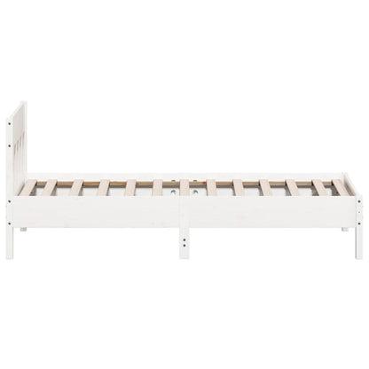 Letto senza Materasso Bianco 90x200 cm Legno Massello di Pino | homemem39