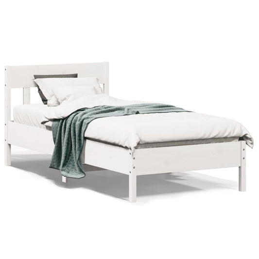 Letto senza Materasso Bianco 90x200 cm Legno Massello di Pino | homemem39
