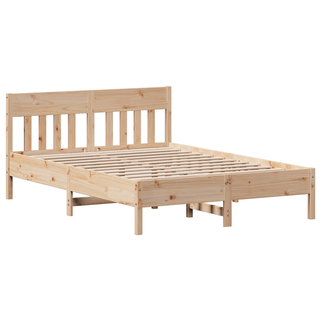 Letto senza Materasso 140x190 cm in Legno Massello di Pino | homemem39