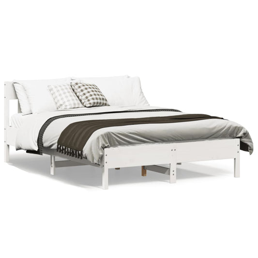 Letto senza Materasso Bianco 140x190 cm Legno Massello di Pino | homemem39