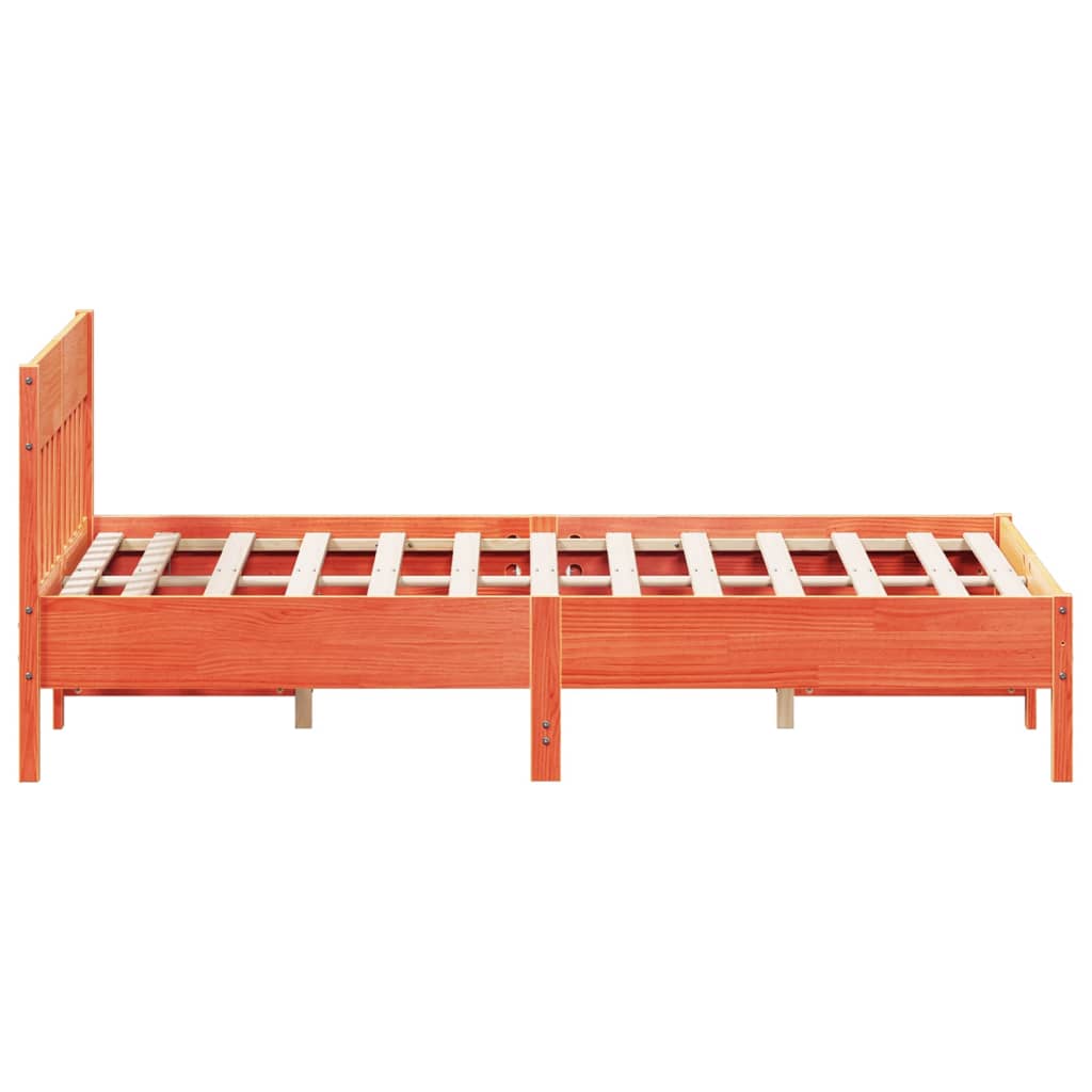 Letto senza Materasso Marrone Cera 140x190 cm in Legno di Pino | homemem39