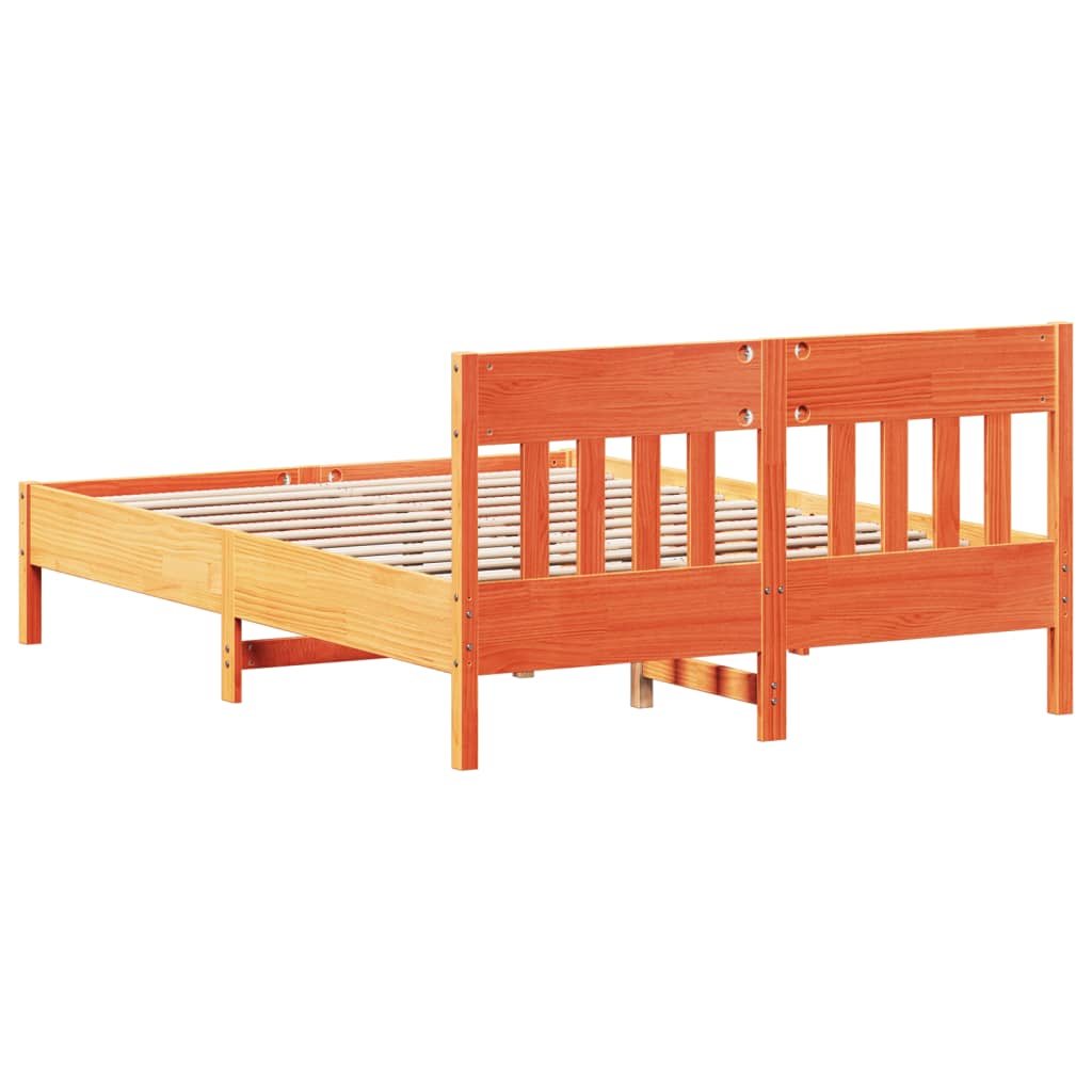 Letto senza Materasso Marrone Cera 140x190 cm in Legno di Pino | homemem39
