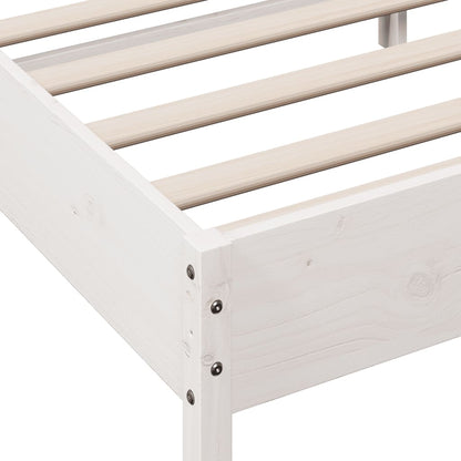 Letto senza Materasso Bianco 135x190 cm Legno Massello di Pino | homemem39