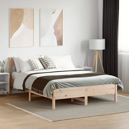 Letto senza Materasso 120x190 cm in Legno Massello di Pino - homemem39