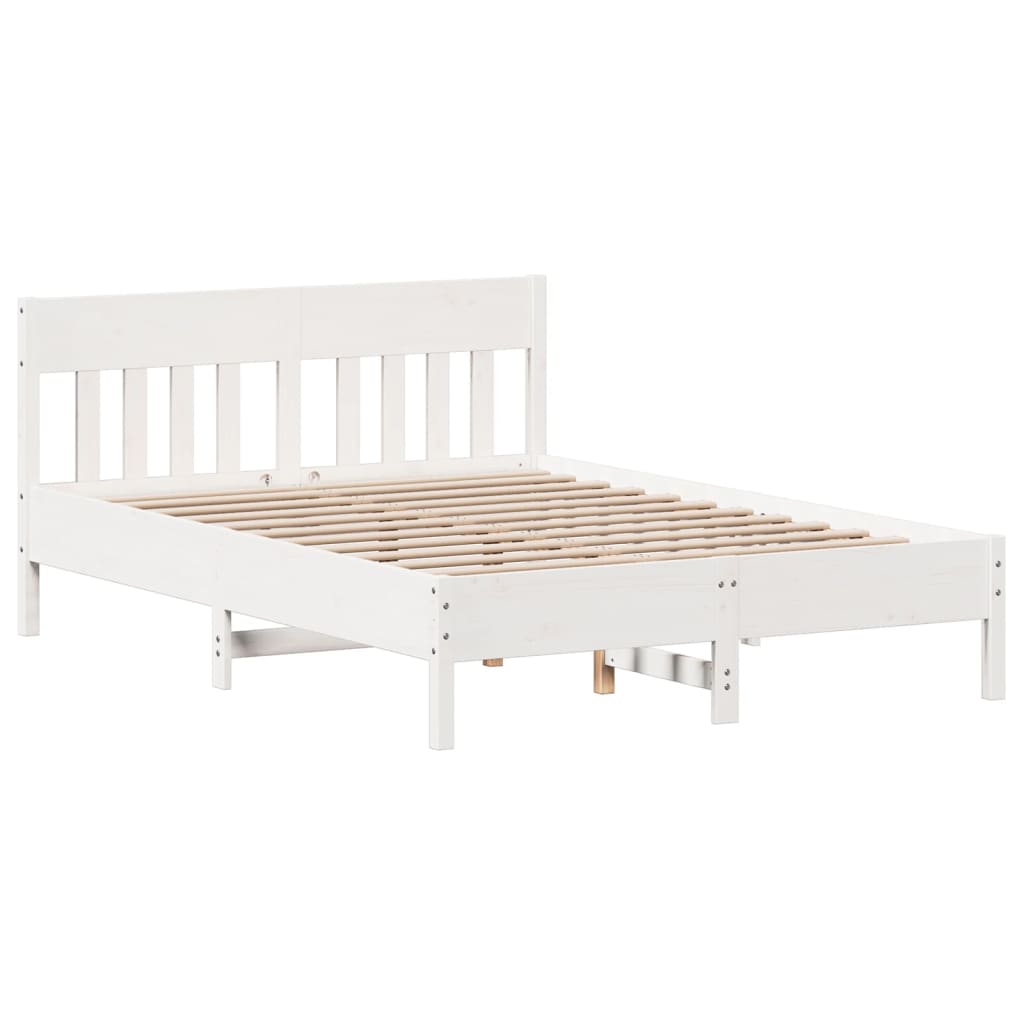 Letto senza Materasso Bianco 120x190 cm Legno Massello di Pino - homemem39