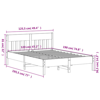 Letto senza Materasso Bianco 120x190 cm Legno Massello di Pino | homemem39