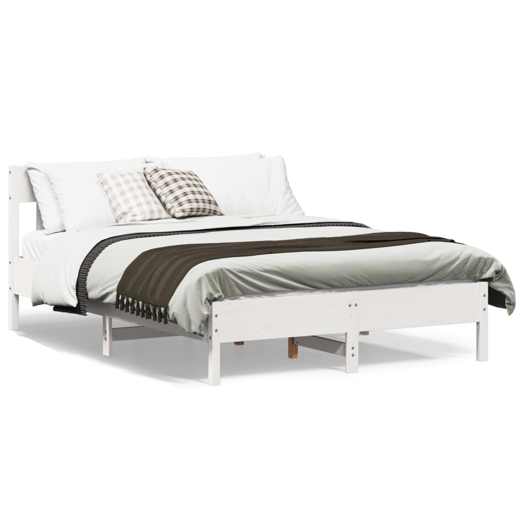 Letto senza Materasso Bianco 120x190 cm Legno Massello di Pino | homemem39