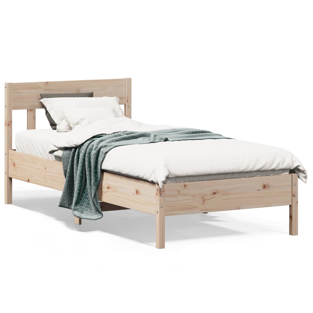 Letto senza Materasso 90x190 cm in Legno Massello di Pino | homemem39