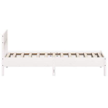 Letto senza Materasso Bianco 90x190 cm in Legno Massello Pino | homemem39