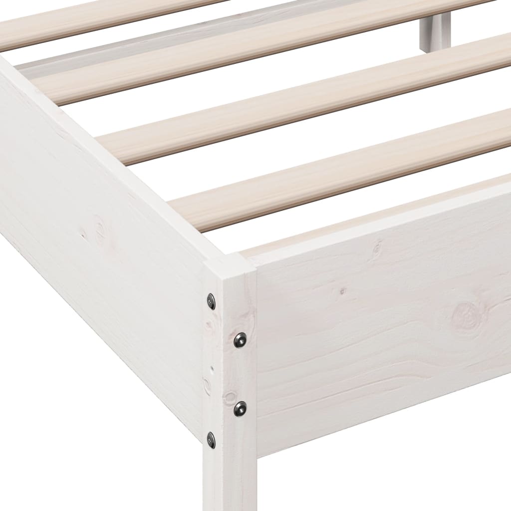 Letto senza Materasso Bianco 90x190 cm in Legno Massello Pino | homemem39