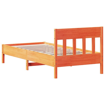 Letto senza Materasso Marrone Cera 90x190 cm in Legno di Pino | homemem39