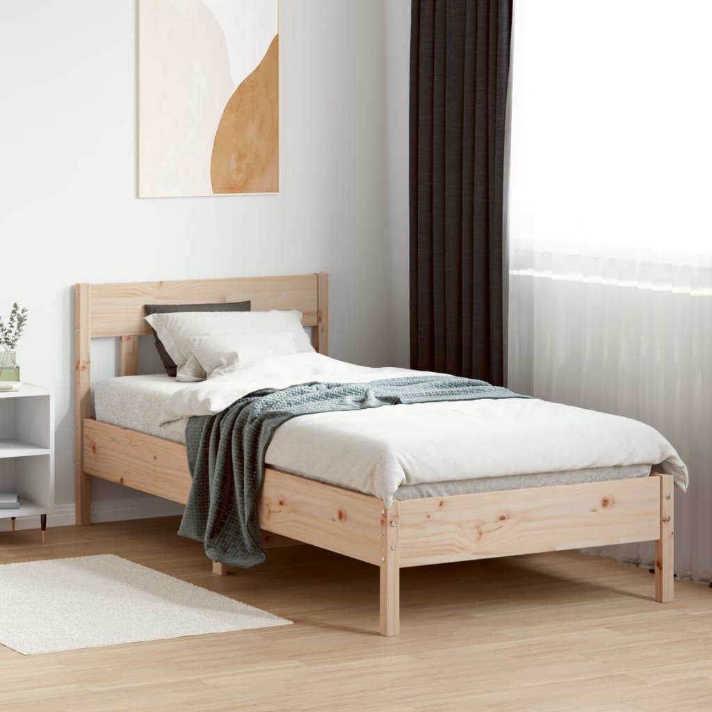 Letto senza Materasso 75x190 cm in Legno Massello Pino - homemem39