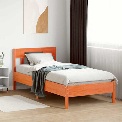 Letto senza Materasso Marrone Cera 75x190 cm in Legno di Pino | homemem39