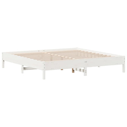 Giroletto senza Materasso Bianco 200x200 cm Legno Massello Pino | homemem39