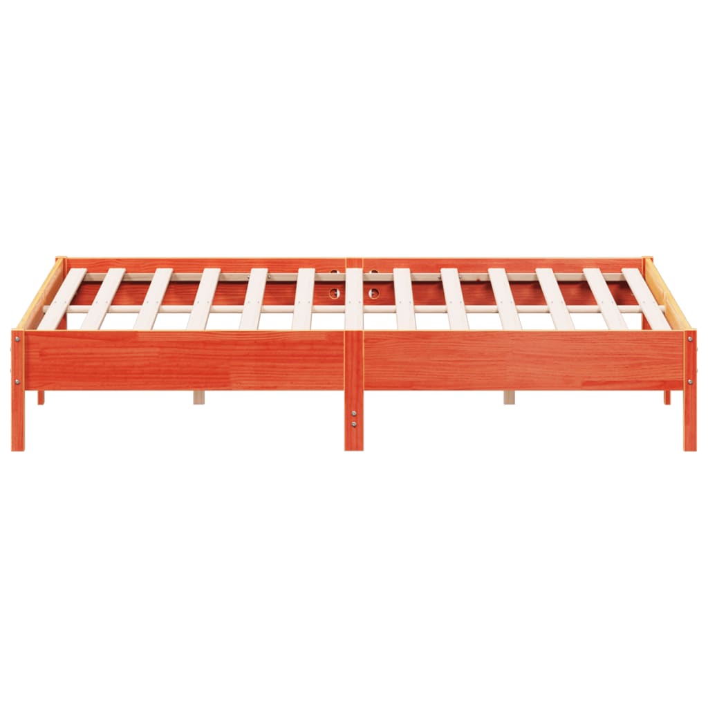 Letto senza Materasso Marrone Cera 200x200 cm in Legno di Pino | homemem39