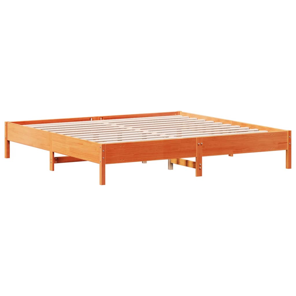 Letto senza Materasso Marrone Cera 200x200 cm in Legno di Pino - homemem39