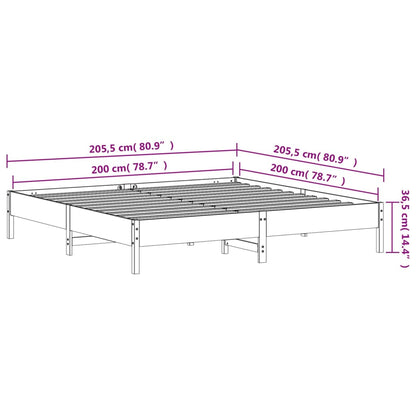 Letto senza Materasso Marrone Cera 200x200 cm in Legno di Pino | homemem39