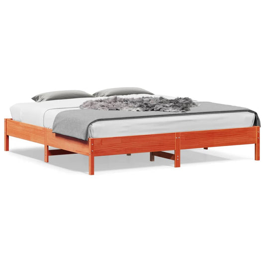 Letto senza Materasso Marrone Cera 200x200 cm in Legno di Pino | homemem39