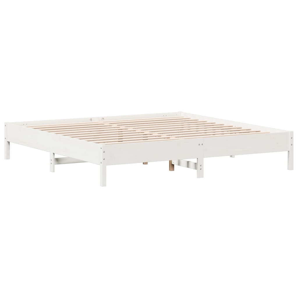 Letto senza Materasso Bianco 180x200 cm Legno Massello di Pino | homemem39