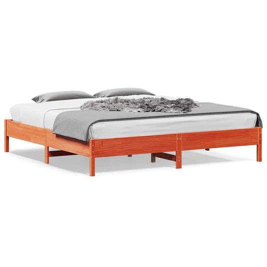 Letto senza Materasso Marrone Cera 180x200 cm in Legno di Pino | homemem39