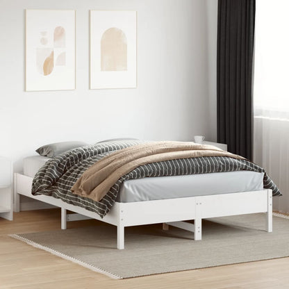 Letto senza Materasso Bianco 160x200 cm Legno Massello di Pino - homemem39
