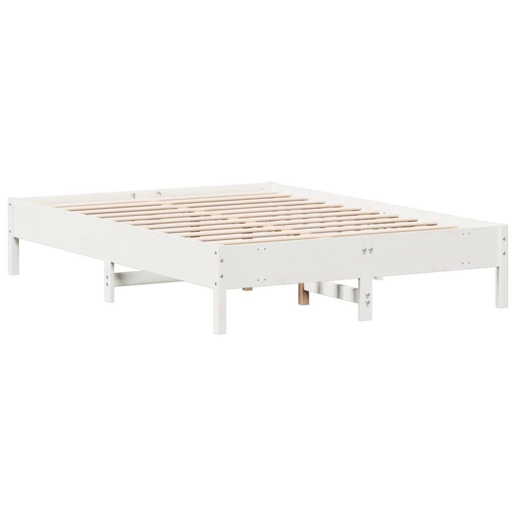 Letto senza Materasso Bianco 160x200 cm Legno Massello di Pino | homemem39