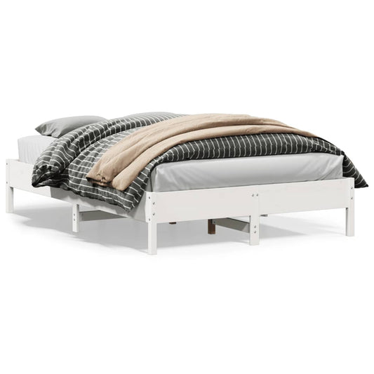 Letto senza Materasso Bianco 160x200 cm Legno Massello di Pino | homemem39