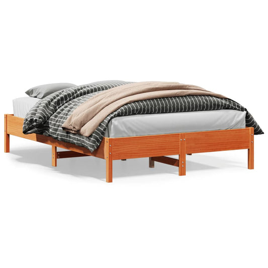 Letto senza Materasso Marrone Cera 160x200 cm in Legno di Pino | homemem39