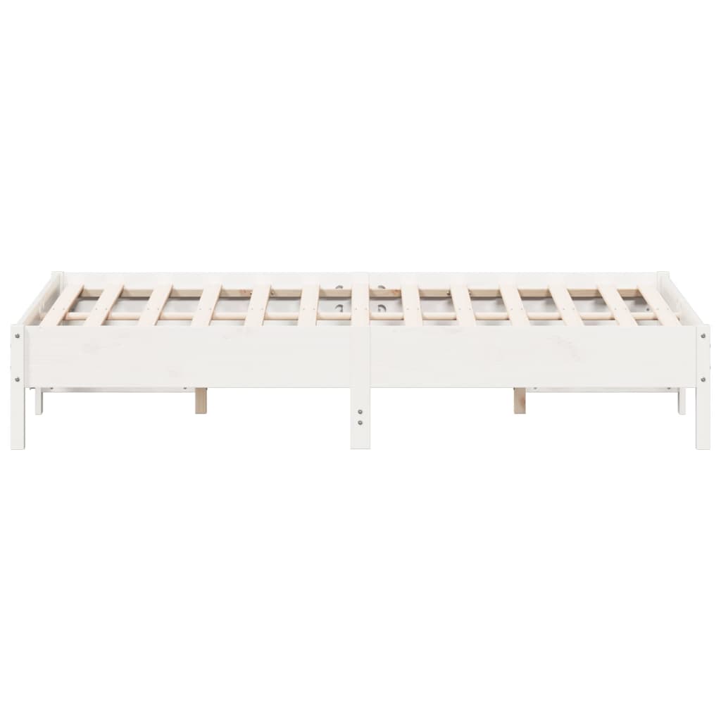 Letto senza Materasso Bianco 150x200 cm Legno Massello di Pino | homemem39