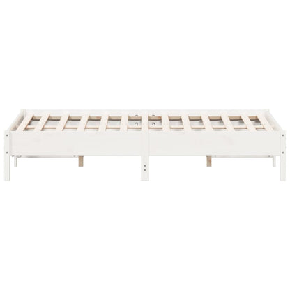 Letto senza Materasso Bianco 150x200 cm Legno Massello di Pino | homemem39