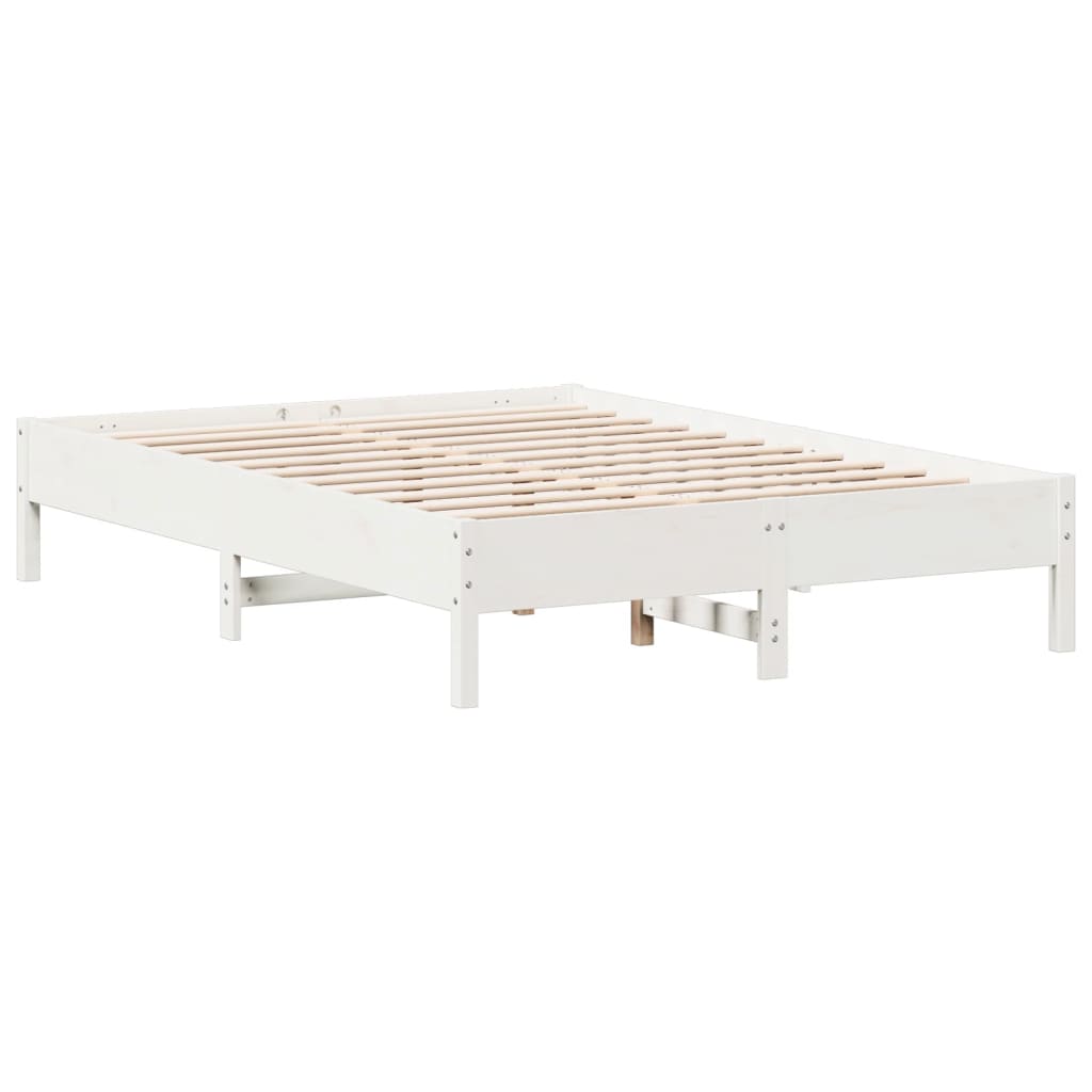 Letto senza Materasso Bianco 140x200 cm Legno Massello di Pino | homemem39