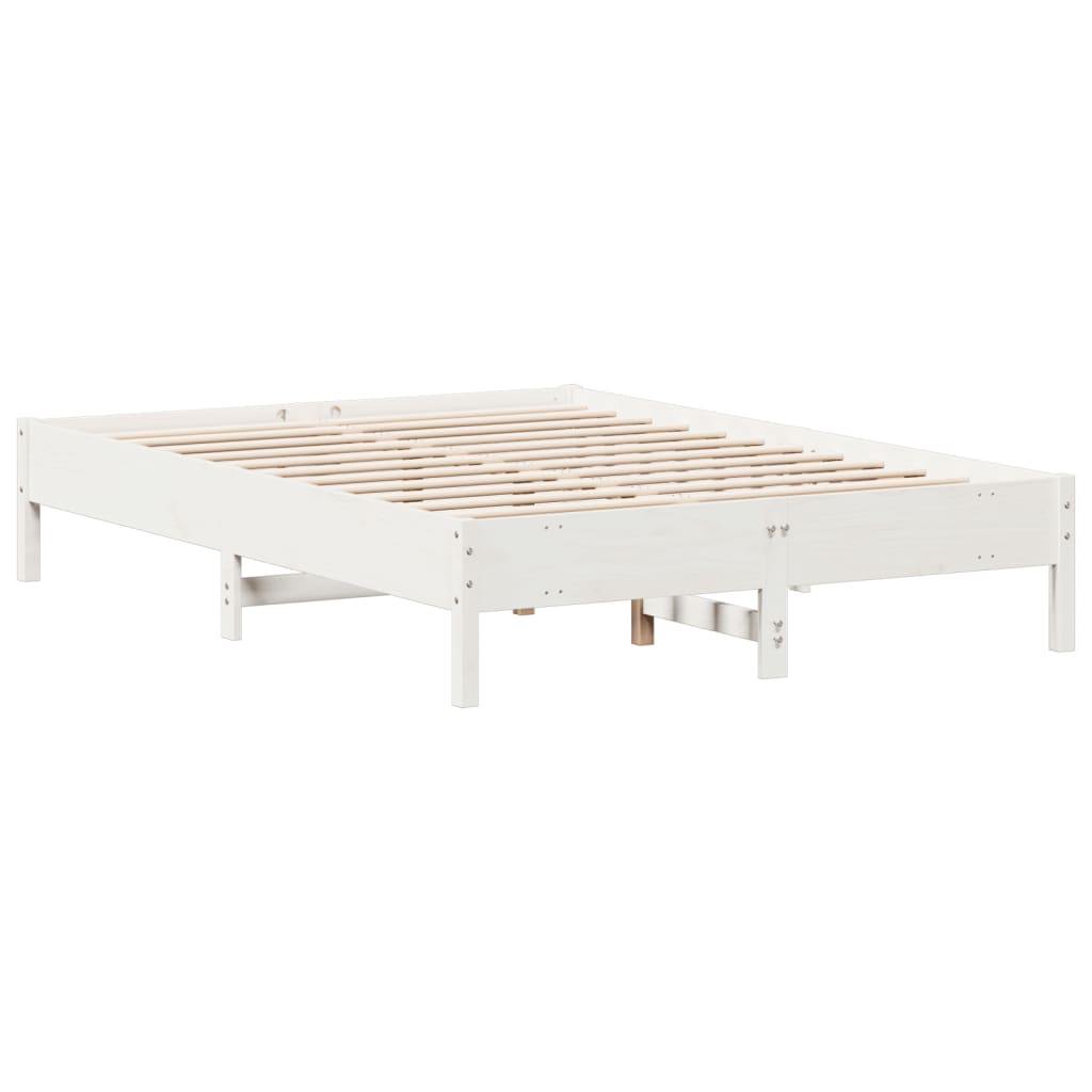 Letto senza Materasso Bianco 140x200 cm Legno Massello di Pino | homemem39