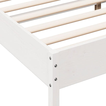 Letto senza Materasso Bianco 140x200 cm Legno Massello di Pino | homemem39