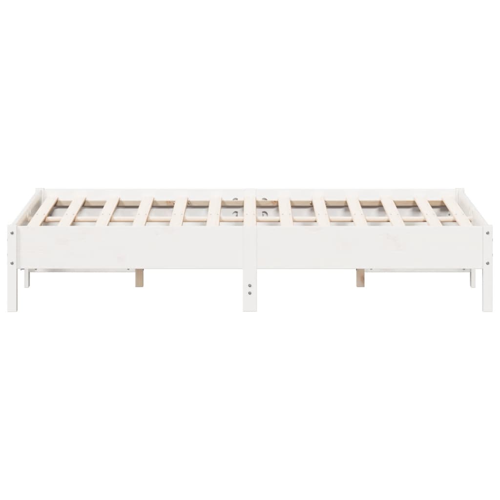 Letto senza Materasso Bianco 120x200 cm Legno Massello di Pino - homemem39