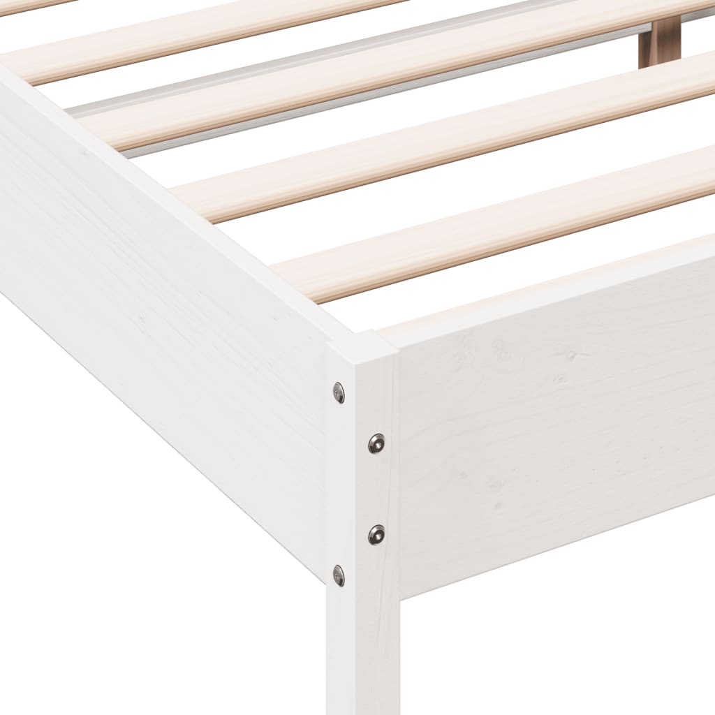 Letto senza Materasso Bianco 120x200 cm Legno Massello di Pino | homemem39