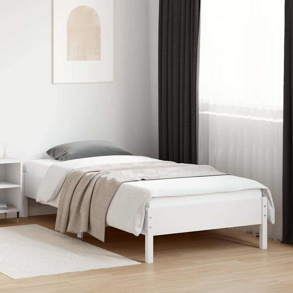 Giroletto senza Materasso Bianco 100x200 cm Legno Massello Pino | homemem39