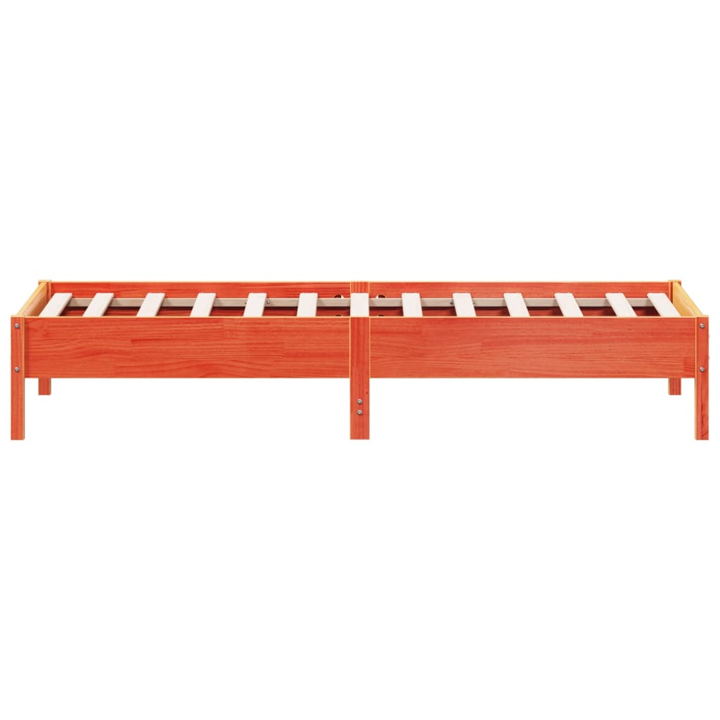 Letto senza Materasso Marrone Cera 100x200 cm in Legno di Pino | homemem39