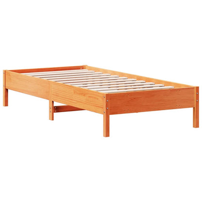 Letto senza Materasso Marrone Cera 100x200 cm in Legno di Pino | homemem39