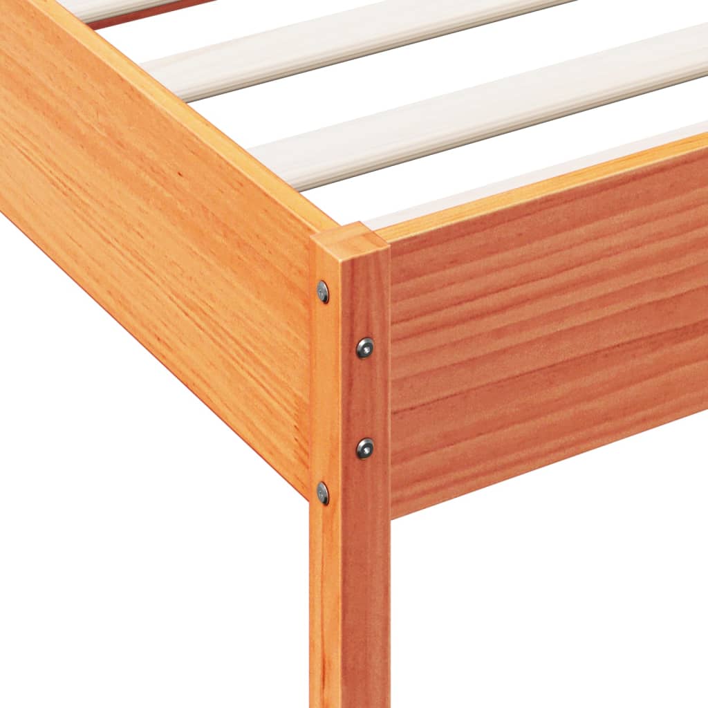 Letto senza Materasso Marrone Cera 100x200 cm in Legno di Pino | homemem39